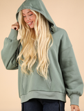 Oversized Half Zip Up Knit Casual Hoodie Top