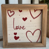 Love Hearts Framed Sign