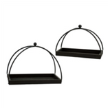 Black Wood And Metal Square Bottom Lanterns