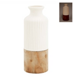 Natural And White Small 2 Layer Lighted Vase