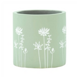 Small Green Flower Embossed Jar