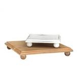 Natural And White Rectangular Trays W/feet