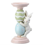 Resin Sugarded Bunny & Egg Candleholder