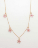 16" Enamel Flower Charm Necklace