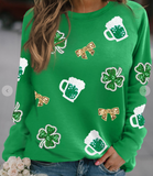 St Patrick Sequin Patch Drop Shoulder Sweatshirt