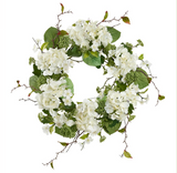 24" Hydrangea/Snowball Wreath