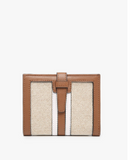 Bessie Canvas Striped Wallet W/ Slip - Brown/white