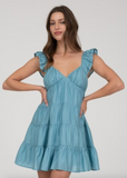 V Neck Tiered Babydoll Mini Dress