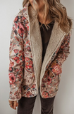Vintage Paisley Printed Sherpa Lined Hooded Jacket