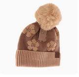 Daisy Patterned Faux Fur C.c Beanie