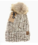 Fuzzy Lined Popcorn Confetti Fur Pom Cc Beanie