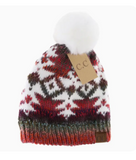 Ombre Aztec Faux Fur Pom C.c Beanie