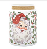 Vintage Santa/holly Jar
