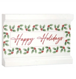Happy Holidays Holly Stand W/trim