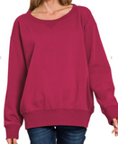 Fleece Boat Neck Sweatshirts