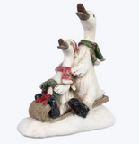 Resin Christmas Duck Family On Sled