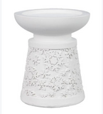 Resin Pillar Candle Holder With Snowflake Design Wood Framed Canvas Christmas Mistletoe Wreath