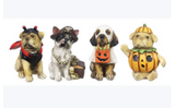 Resin Halloween Tabletop Dogs In Costumes, 4 Ast.