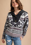 Aztec Pattern Knitting Turtleneck Sweater