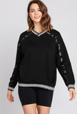 Striped Rib Pullover Sweatshirt