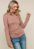Knit Top Banded Long Sleeve W/ Thumb Hole