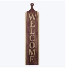 Wood Crosscut Welcome Door Leaner