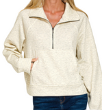 Scuba Half Zip Pullover With Kangaroo Pocket