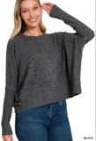 Brushed Melange Hacci Dolman Sleeve Sweater