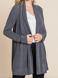 Soft Solid Open Front Cardigan