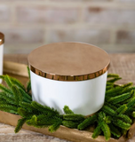 Wide Glass Candle Cup W/lid