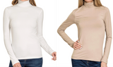 Premium Microfiber Mock Neck Top