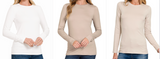 Brushed Microfiber Long Sleeve Round Neck Tee
