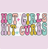 Hot Girls Hit Curbs Funny Car Sticker Decal