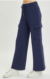 Relaxed Cargo Wide Terry Pants