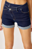 High Rise Cuffed Crossover Shorts