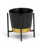 Small Black Metal Planter On Stand