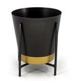 Large Black Metal Planter On Stand