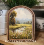 Arch Top Spring Stream Framed Art