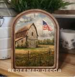 Arch Top Patriotic Homestead Framed Art