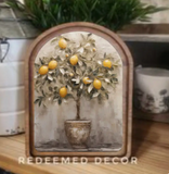 Arch Top Lemon Tree Framed Art