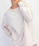 Oversized Cotton Slub Long Sleeve Top
