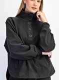 Brushed Rib Button Down Pullover