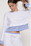 Contrastring Check Panel Sweatshirt
