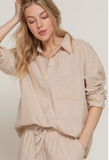 Long Slv Y/d Stripe Gauze Shirt