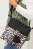 Leopard Tassel Crossbody Bag
