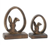 Dark Wood Bunny Head Egg Stands