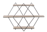 Metal Woodd Wall Shelf 30w, 20h