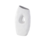 Pr White Vase 9w, 15h