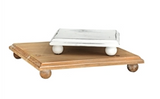 Natural And White Rectangular Trays With Feet