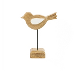 Short Wood Cutout Bird On Stand